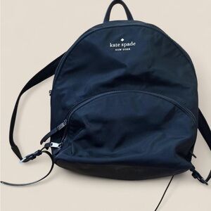 kate spade black nylon backpack with front zip pocket